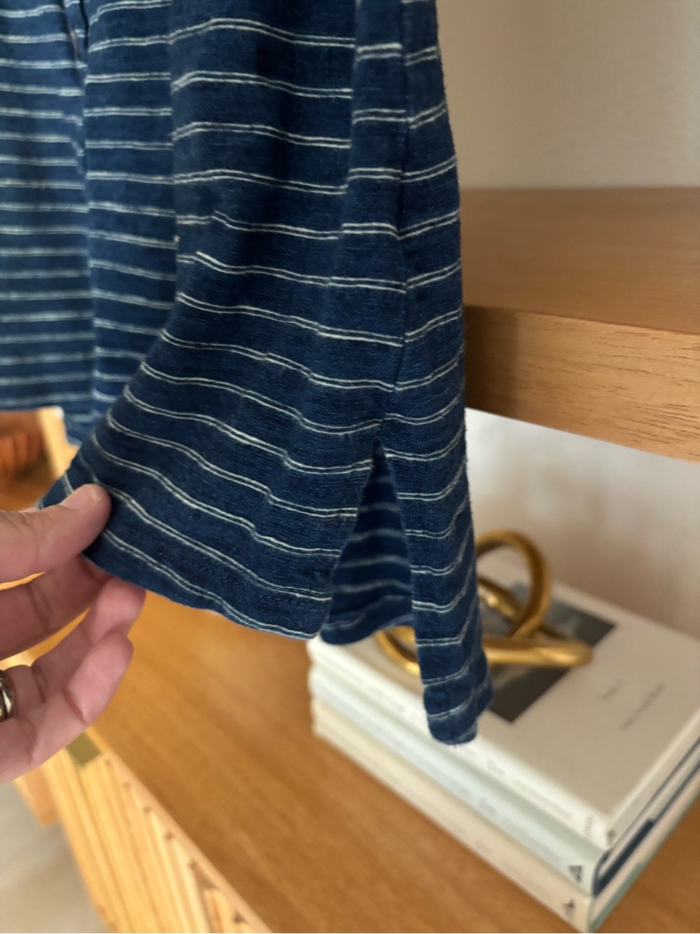 Universal Thread Striped Navy Button-Front Tank Top - Picture 6 of 12